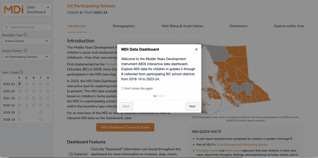 MDI Dashboard tour